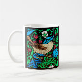 William Morris Bird & Flower Tile, Blue en Black Koffiemok (Links)
