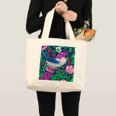 William Morris Bird & Flower Tile, Navy & Fuchsia Grote Tote Bag (Voorkant (product))