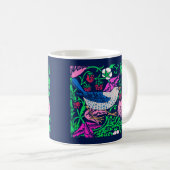 William Morris Bird & Flower Tile, Navy & Fuchsia Koffiemok (Voorkant rechts)