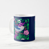 William Morris Bird & Flower Tile, Navy & Fuchsia Koffiemok (Voorkant links)
