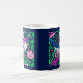 William Morris Bird & Flower Tile, Navy & Fuchsia Koffiemok (Center)
