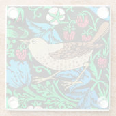 William Morris Bird & Flower Tile, op Black Glazen Onderzetter (Achterkant)
