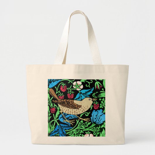 William Morris Bird & Flower Tile, op Black Grote Tote Bag (Voorkant)