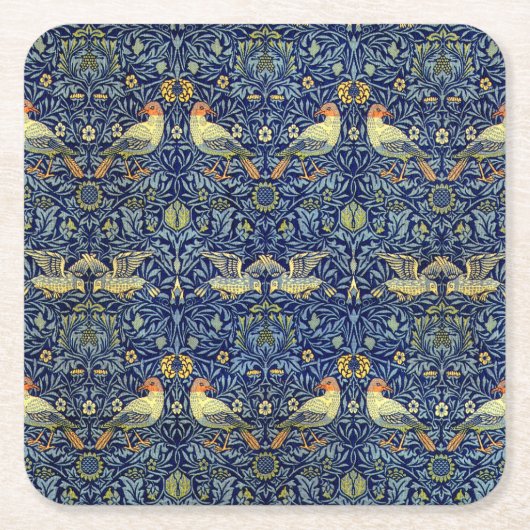 William Morris Bird Pattern Kartonnen Onderzetters (Voorkant)
