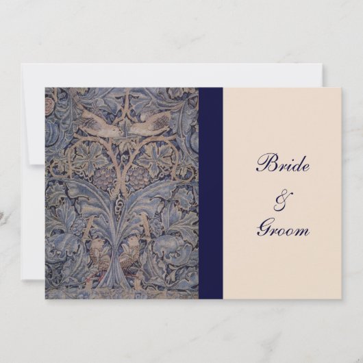 William Morris Bird Pattern Wedding Invitations Kaart (Voorkant)