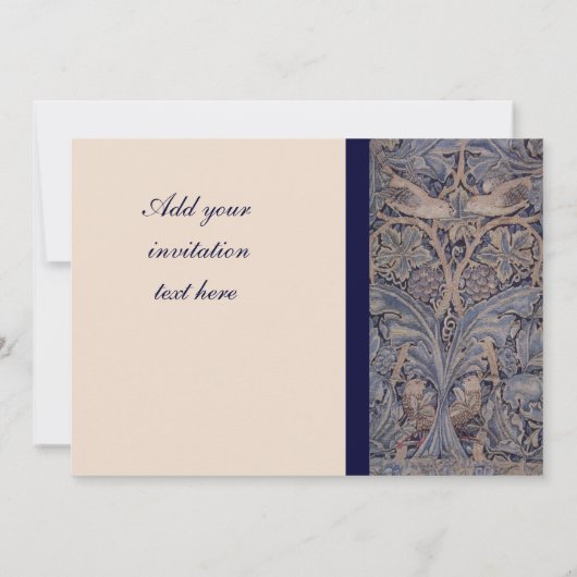 William Morris Bird Pattern Wedding Invitations Kaart (Achterkant)