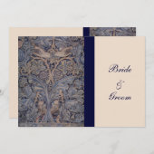 William Morris Bird Pattern Wedding Invitations Kaart (Voorkant / Achterkant)