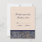 William Morris Bird Pattern Wedding Reply Cards RSVP Kaartje (Achterkant)