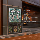 William Morris Birds and Tulips Green Art Nouveau Tegeltje