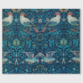 William Morris Birds Art Nouveau Floral Pattern Cadeaupapier (Vlak)