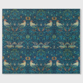 William Morris Birds Art Nouveau Floral Pattern Cadeaupapier (Vlak)