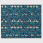 William Morris Birds Art Nouveau Floral Pattern Cadeaupapier (Vlak)