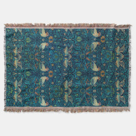 William Morris Birds Art Nouveau Floral Pattern Deken