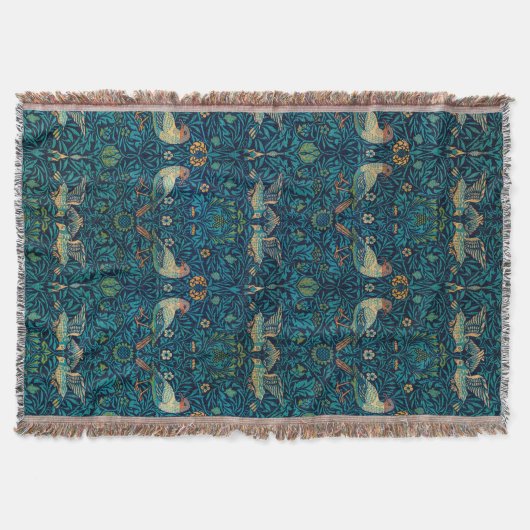 William Morris Birds Art Nouveau Floral Pattern Deken (Voorkant)