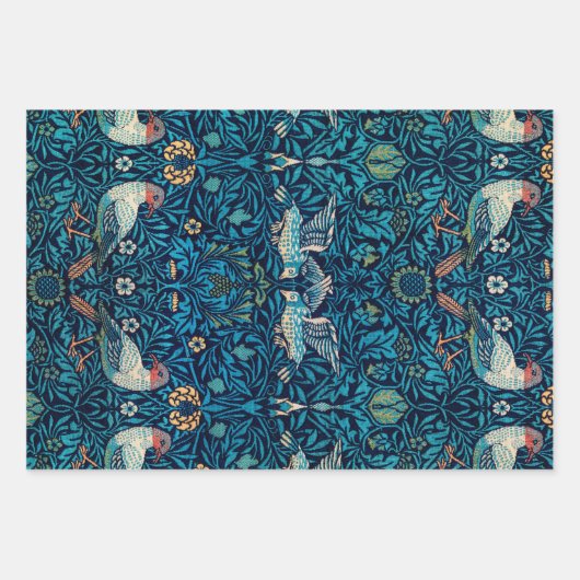 William Morris Birds Art Nouveau Floral Pattern Inpakpapier Vel (Voorkant 2)