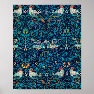 William Morris Birds Art Nouveau Floral Pattern Poster