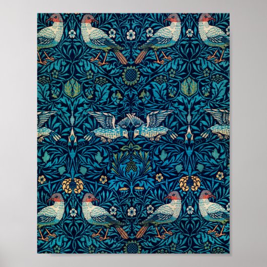 William Morris Birds Art Nouveau Floral Pattern Poster (Voorkant)