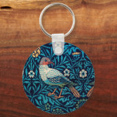William Morris Birds Art Nouveau Floral Pattern Sleutelhanger (Voorkant)