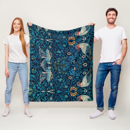William Morris Birds Fleece Deken (In situ)