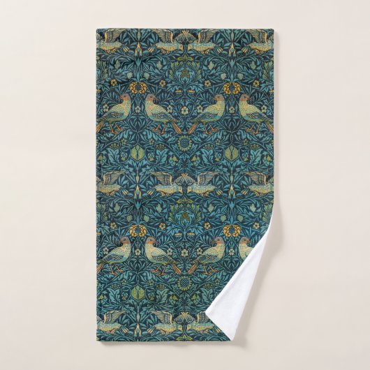 William Morris Birds & Floral Pattern Bad Handdoek (Handdoek)