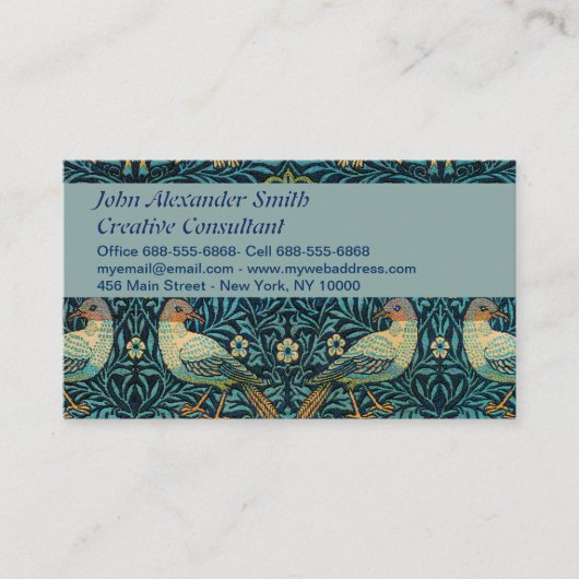 William Morris Birds & Floral Pattern Visitekaartje (Voorkant)