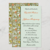 William Morris Birds & Flowers Wedding Invitation Kaart (Voorkant / Achterkant)