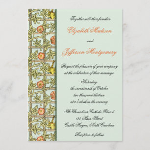 William Morris Birds & Flowers Wedding Invitation Kaart