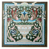 William Morris Birds Garden Flowers Art Nouveau Tegeltje (Voorkant)