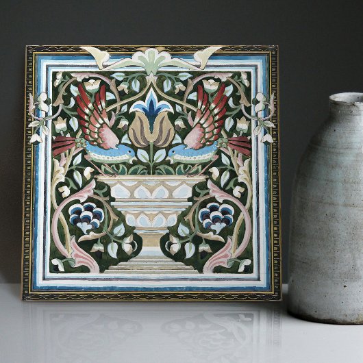 William Morris Birds Garden Flowers Art Nouveau Tegeltje