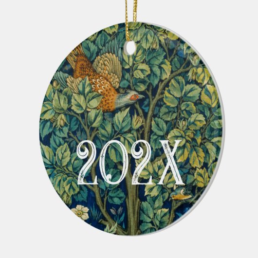 William Morris Birds in a Tree Keramisch Ornament (Links)