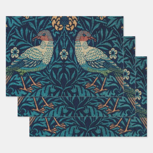 William Morris Birds, Kerstmis Inpakpapier Vel (Set)