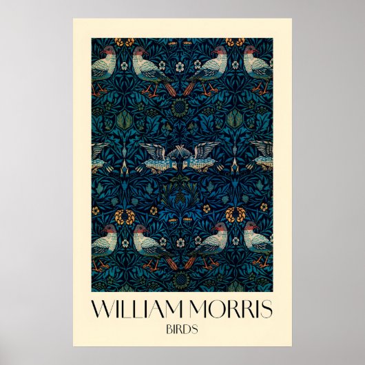 William Morris Birds Pattern  Matte Art Print (Voorkant)