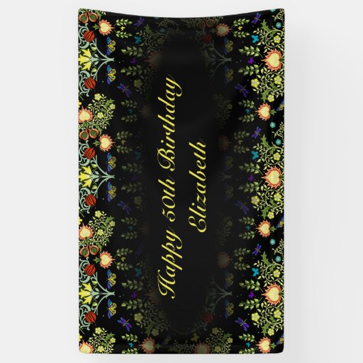 William Morris Birthday Party Spandoek (Verticaal)
