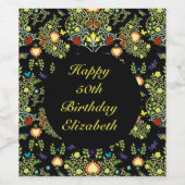 William Morris Birthday Wijn Etiket (Enkel label)