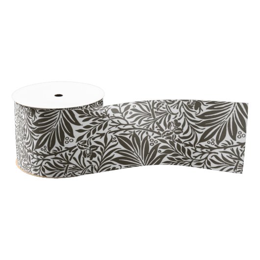 William Morris Black Bloemen bruiloft Grosgrain Lint (Spoel)