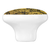 William Morris Black en Gold Floral Pattern Keramische Knop (Zijkant)