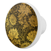 William Morris Black en Gold Floral Pattern Keramische Knop (Rechts)