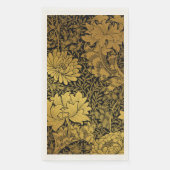 William Morris Black en Gold Floral Pattern Servet (Voorkant)