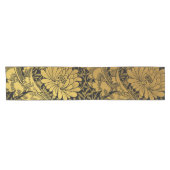 William Morris Black en Gold Floral Pattern Short Korte Tafelloper (Horizontaal)