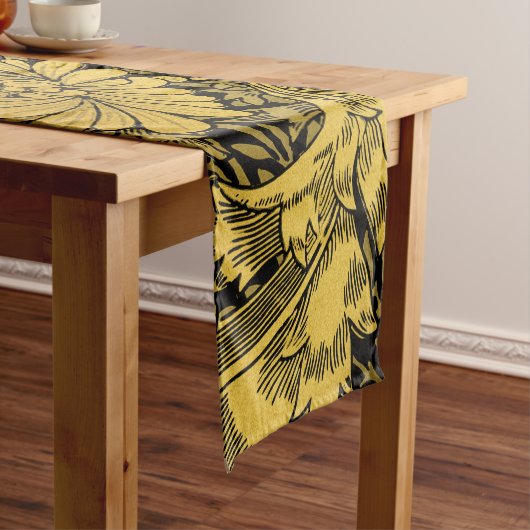 William Morris Black en Gold Floral Pattern Short Korte Tafelloper (Voorbeeld)