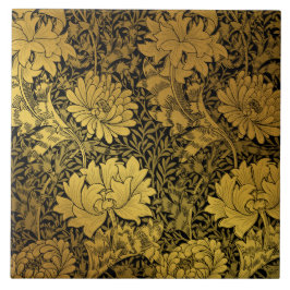William Morris Black en Gold Floral Tegeltje