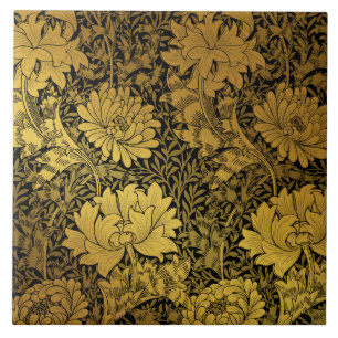 William Morris Black en Gold Floral Tegeltje