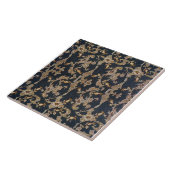 William Morris Black en Gold Pine Cone Design Tegeltje (Zijkant)