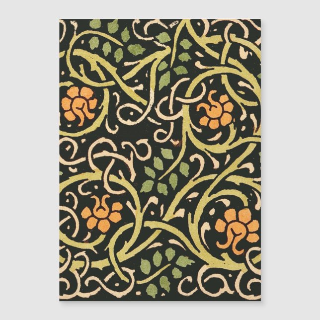 William Morris Black Floral Art Print Design (Voorkant)