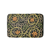 William Morris Black Floral Art Print Design Badmat (Voorkant)
