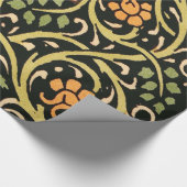 William Morris Black Floral Art Print Design Cadeaupapier (Hoek)