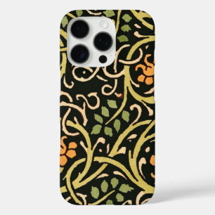William Morris Black Floral Art Print Design iPhone 16 Pro Hoesje