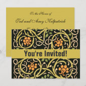 William Morris Black Floral Art Print Design Kaart (Voorkant / Achterkant)