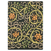 William Morris Black Floral Art Print Design Klembord (Achterkant)