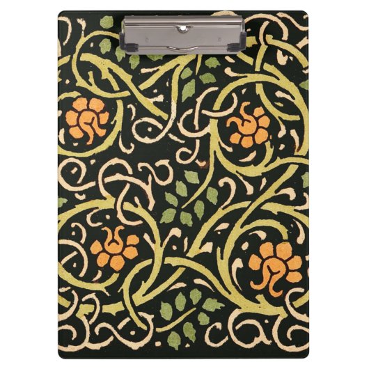 William Morris Black Floral Art Print Design Klembord (Voorkant)